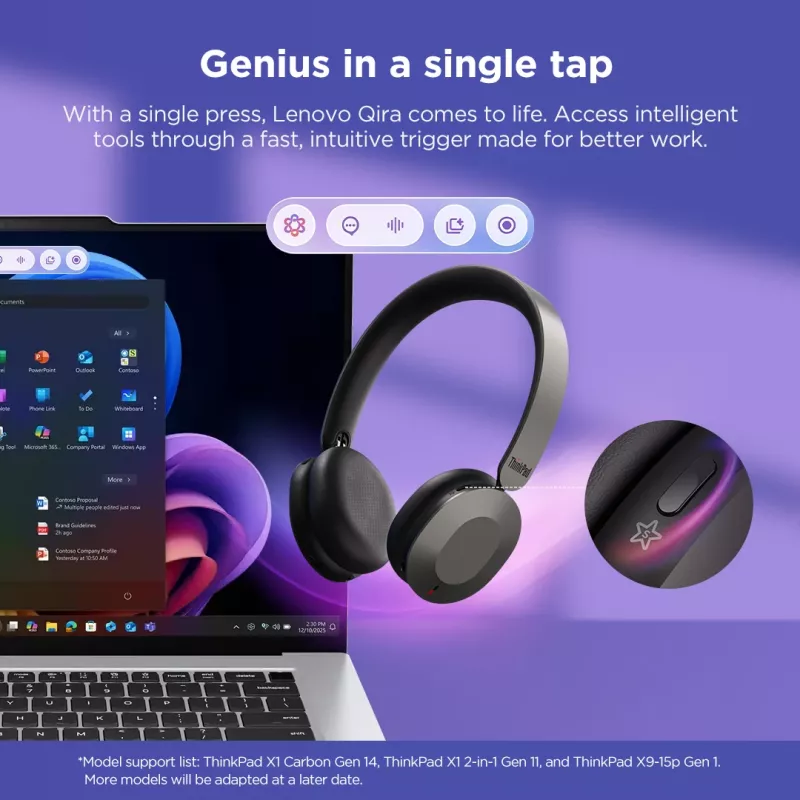 Lenovo 4XD1T60925 slúchadlá/headset bezdrôtový cez hlavu kancelária/call centrum USB Type-C Bluetooth sivý