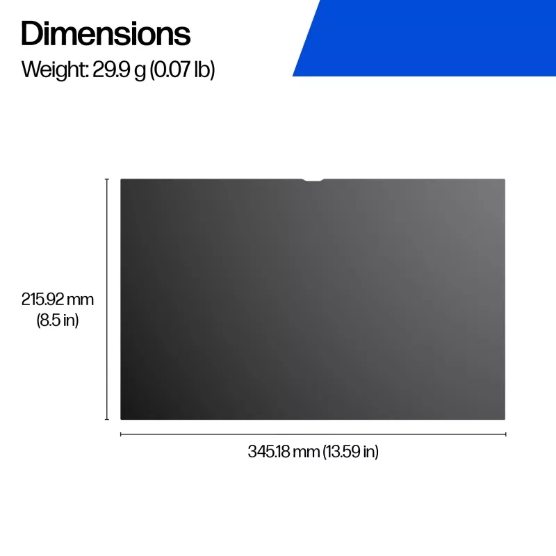 HP 16-palcový širokouhlý filter na ochranu súkromia pre notebook