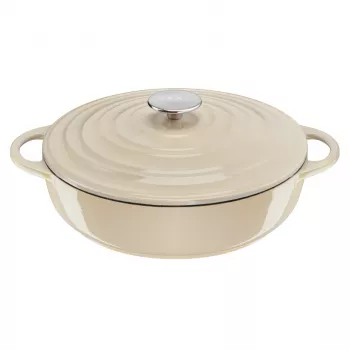 Tefal liatinová servírovacia panvica LOV E25972, okrúhla 3,8 l, 28 cm, béžová