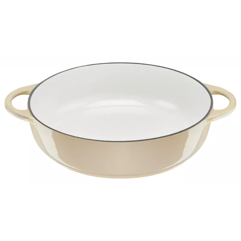 Tefal liatinová servírovacia panvica LOV E25972, okrúhla 3,8 l, 28 cm, béžová