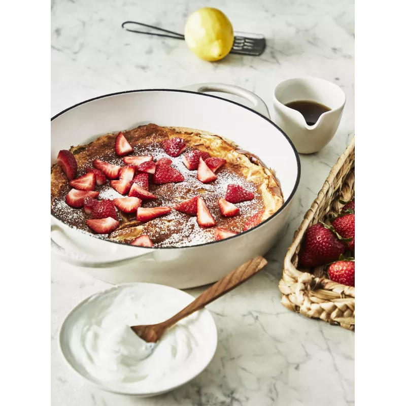 Tefal liatinová servírovacia panvica LOV E25972, okrúhla 3,8 l, 28 cm, béžová