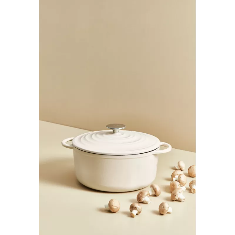 Tefal liatinová servírovacia panvica LOV E25972, okrúhla 3,8 l, 28 cm, béžová