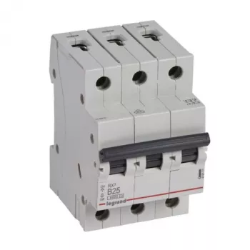 Jistič Legrand 419171 B25A 3P 6kA – 3-pólový, charakteristika B, 25 A, vypínacia schopnosť 6 kA