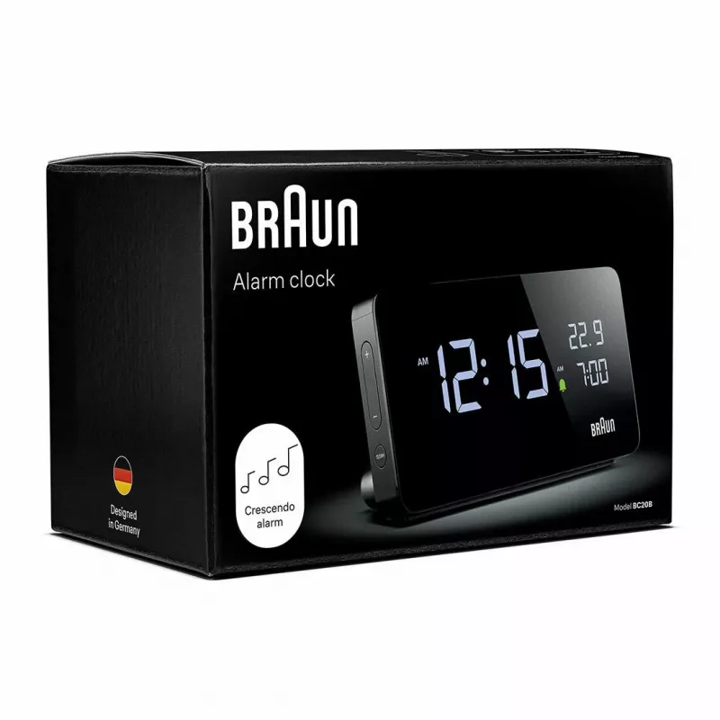 Braun BC20BEU nástenné/stolné hodiny digitálne hodiny obdĺžnikové čierne