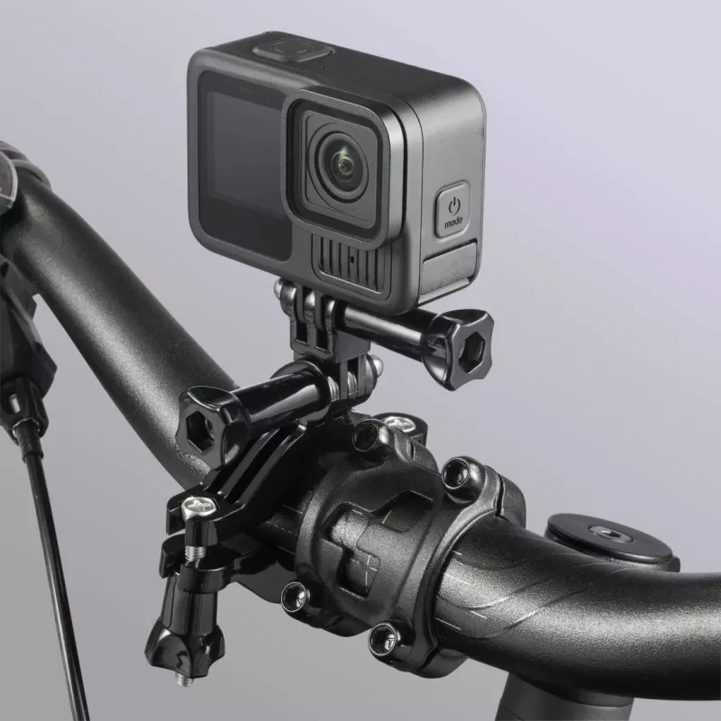 HAMA pasívny držiak pre akčnú kameru — veľký, čierny, pre bicykle a aktivity v prírode (vhodný pre rúry 2,5–6,2 cm)