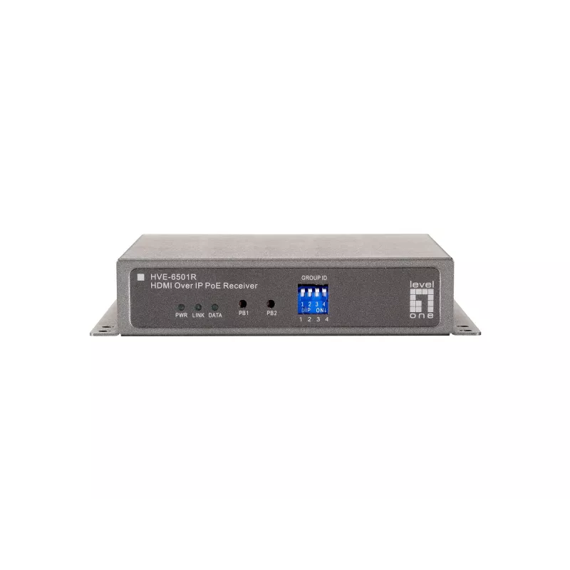 LevelOne HDMI over IP PoE prijímač, 1920 x 1080 pixelov, AV prijímač, sivý, HDCP