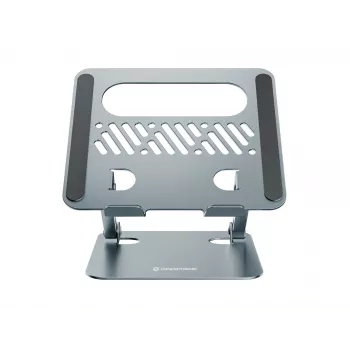 Stojan na notebook CONCEPTRONIC THANA10G — skladný hliníkový, výškovo nastaviteľný, sivý, 240×220×50 mm