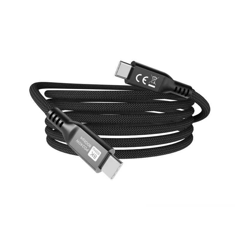 USB4 Gen 4x2 C‑na‑C kábel EQUIP 1,2 m, 80 Gbit/s, PD240W, 8K@60Hz, čierny