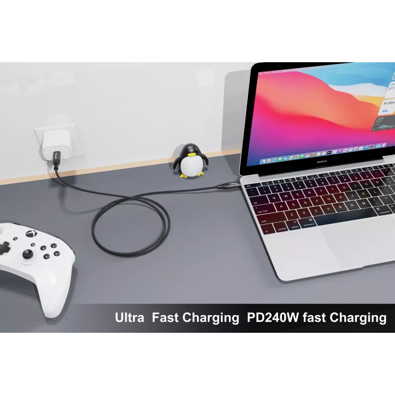 USB4 Gen 4x2 C‑na‑C kábel EQUIP 1,2 m, 80 Gbit/s, PD240W, 8K@60Hz, čierny