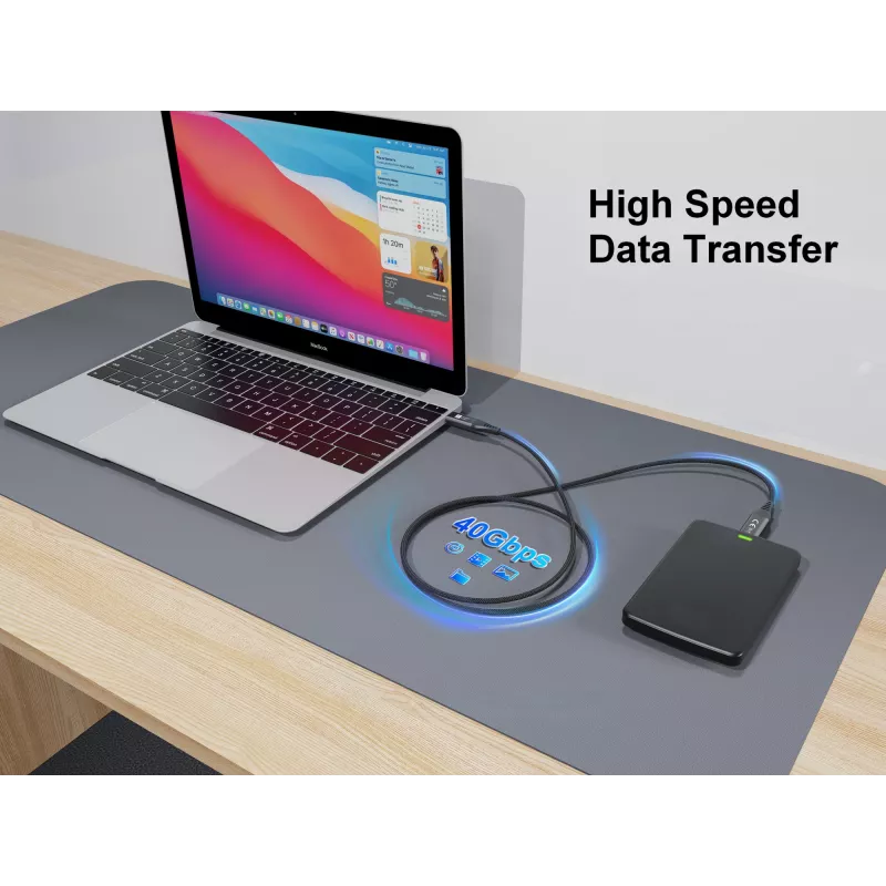 Equip USB 4 ultra tenký C‑na‑C kábel, 1,2 m, PD240W, 4K/60Hz, 40 Gbps, čierny