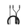 USB-C na 2x USB-C Y nabíjací kábel EQUIP 1,5 m PD 140 W, USB 2.0, čierny