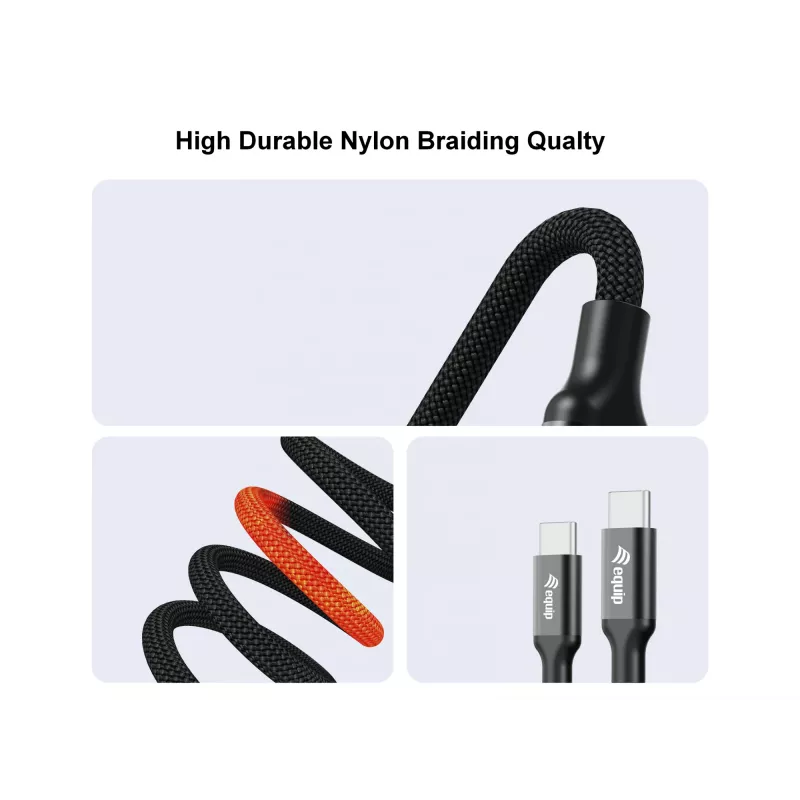 USB-C na 2x USB-C Y nabíjací kábel EQUIP 1,5 m PD 140 W, USB 2.0, čierny