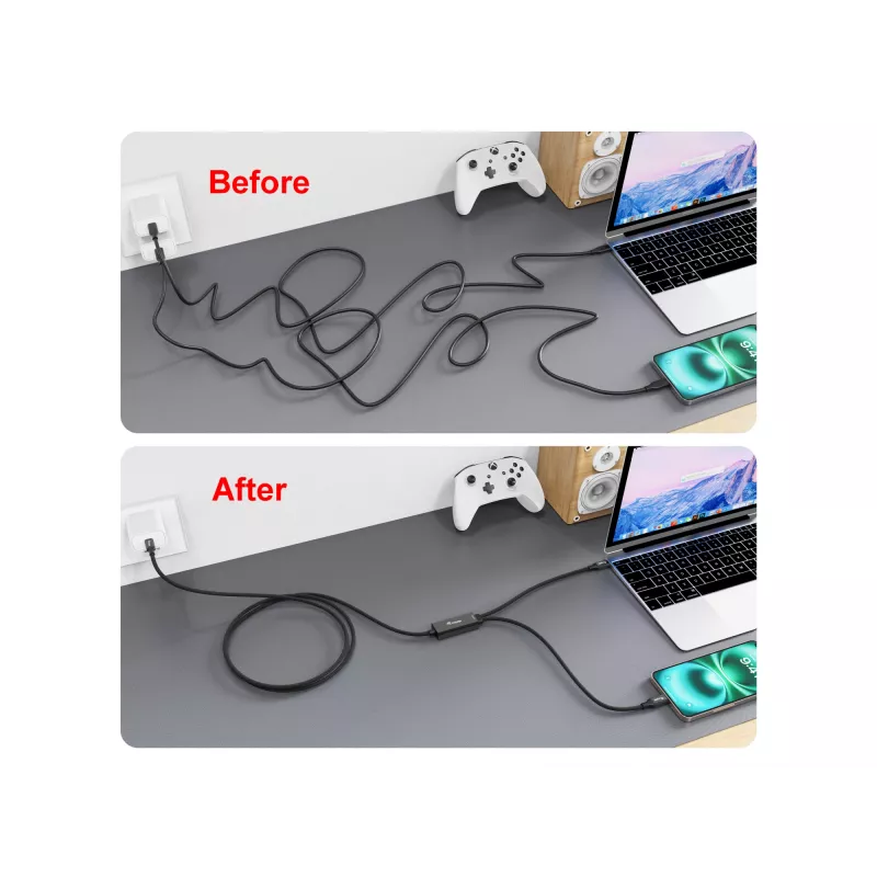 USB-C na 2x USB-C Y nabíjací kábel EQUIP 1,5 m PD 140 W, USB 2.0, čierny