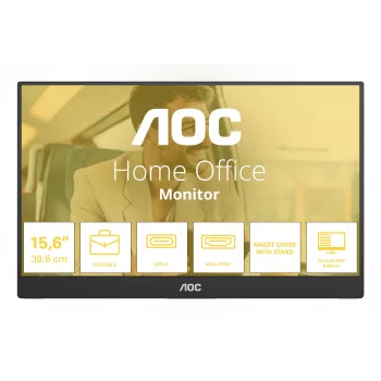 AOC 16T20E2 prenosný TV/monitor prenosný monitor čierny 39,6 cm (15,6 palca) LED 1920 x 1080 pixelov