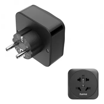 Hama 00223460 adaptér sieťovej zástrčky Type E/F hybrid univerzálny čierny
