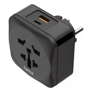 Hama 00223460 adaptér sieťovej zástrčky Type E/F hybrid univerzálny čierny