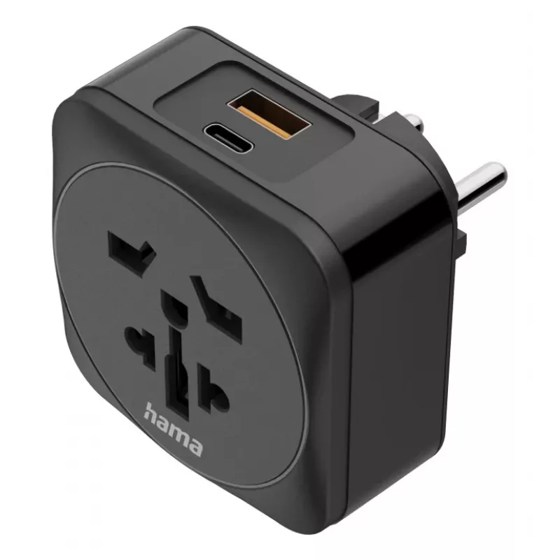 Hama 00223460 adaptér sieťovej zástrčky typ E/F hybrid univerzálny čierny