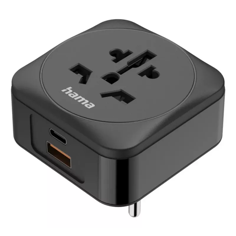 Hama 00223460 adaptér sieťovej zástrčky typ E/F hybrid univerzálny čierny