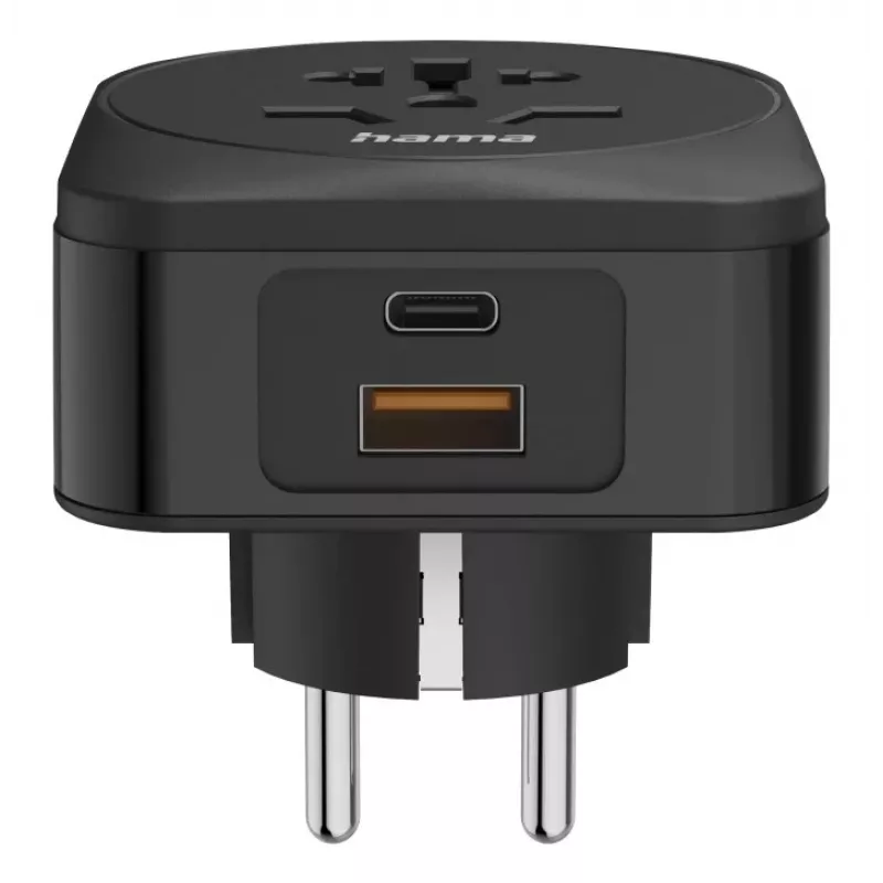 Hama 00223460 adaptér sieťovej zástrčky typ E/F hybrid univerzálny čierny