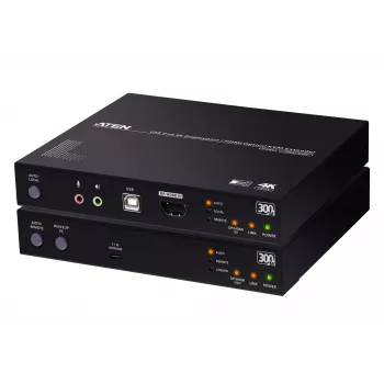 KVM extender ATEN True 4K DP/HDMI optický KVM 300m – vysielač a prijímač, DisplayPort/HDMI, USB, 300 m