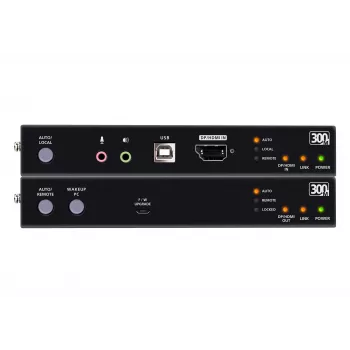 KVM extender ATEN True 4K DP/HDMI optický KVM 300m – vysielač a prijímač, DisplayPort/HDMI, USB, 300 m