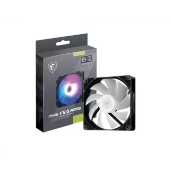 Skriňový ventilátor MSI MAG F120 ARGB — 120 mm, 1300 ot/min, hydraulické ložisko, čierny