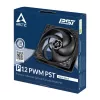 ARCTIC P12 PWM PST (čierna/čierna) tlakovo optimalizovaný 120 mm ventilátor s PWM PST
