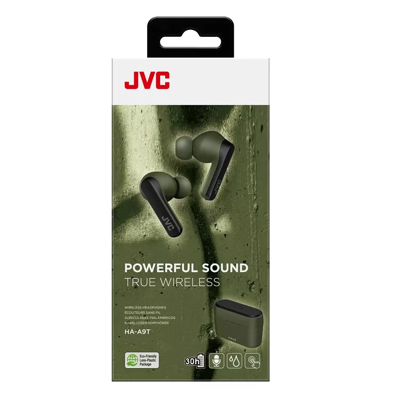 JVC Powerful Sound TWS zelená, True Wireless Stereo (TWS), 20 - 20000 Hz, hovory/hudba, 8,2 g, headset, zelená