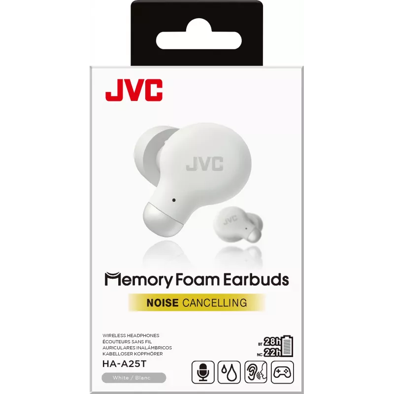 JVC Active Noise Cancelling TWS biela, True Wireless Stereo (TWS), 20 - 20000 Hz, hovory/hudba, 10,1 g, headset, biela