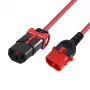 ACT napájací kábel C13 IEC Lock+ – C14 IEC Lock Dual Locking červený 2 m, PC3615