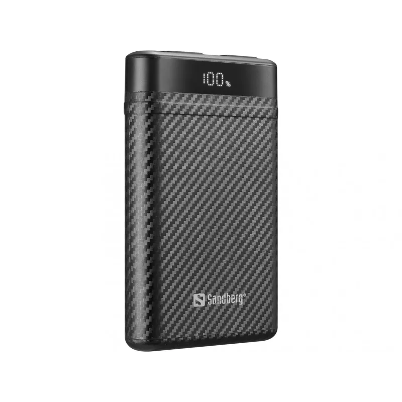 Sandberg Survivor Nano Powerbank 10000, 10000 mAh, Lithium-Ion (Li-Ion), 3,7 V, 20 W, čierna