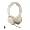 Jabra Evolve2 75 - USB-A MS Teams - béžová, Wireless, kancelária/call centrum, 20 - 20000 Hz, 197 g, headset, béžová