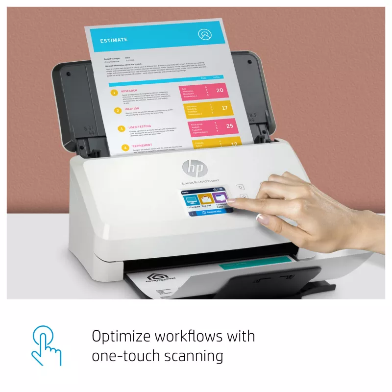 HP ScanJet Pro N4000 snw1 skener s podávačom 600 x 600 DPI