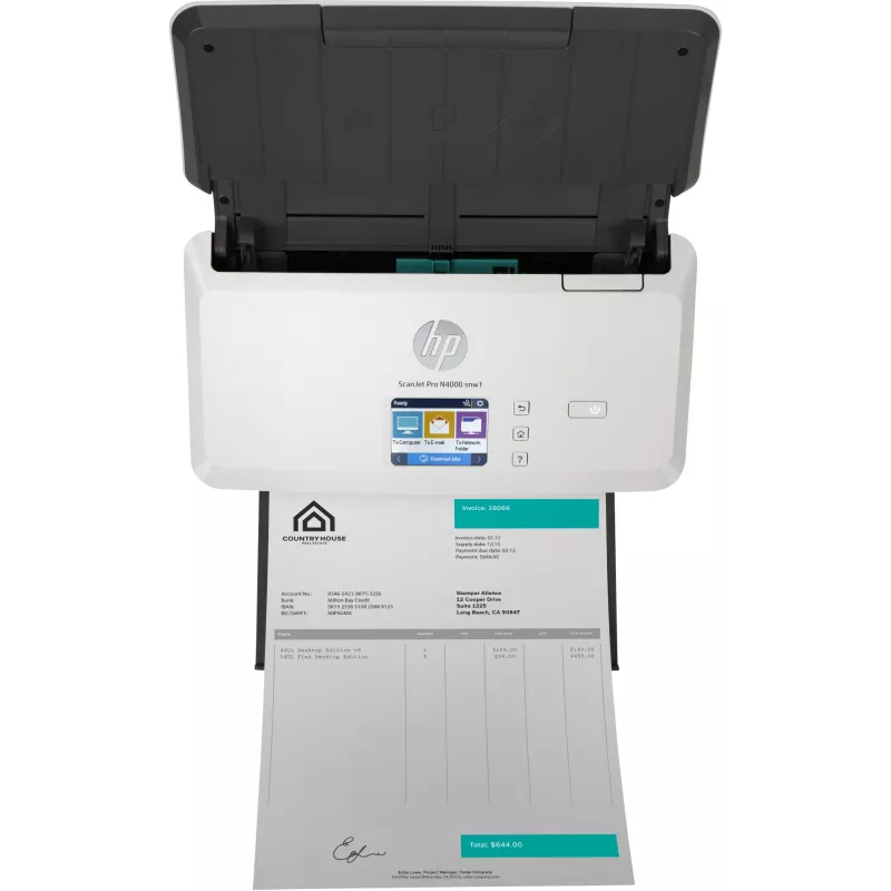 HP ScanJet Pro N4000 snw1 skener s podávačom 600 x 600 DPI