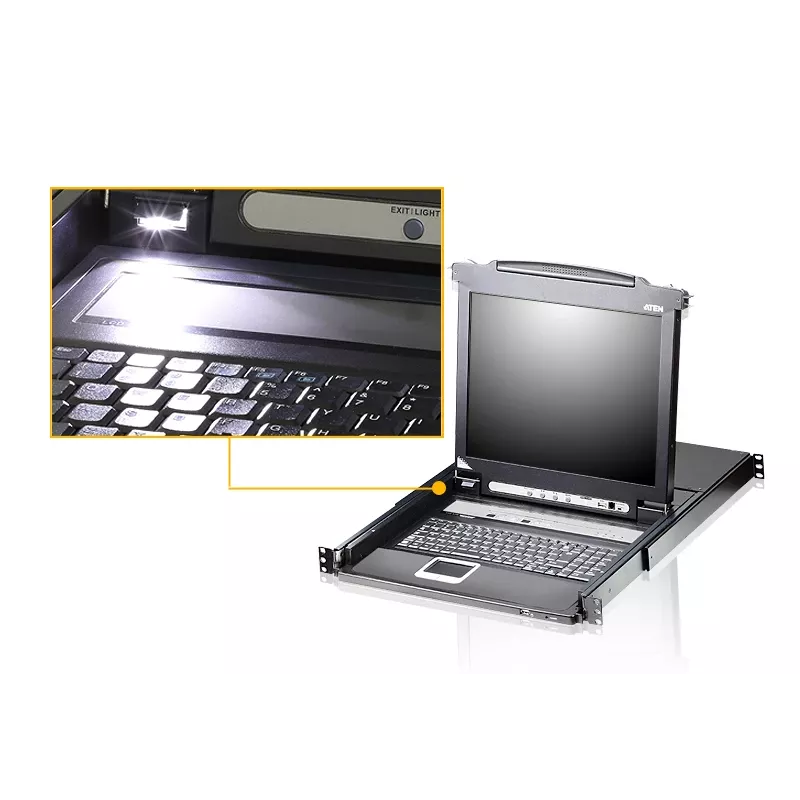 KVM prepínač ATEN CL5708M montáž do racku čierny 1U 17-palcový LCD CL5708M-CH