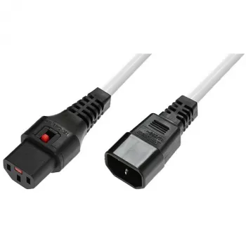 Power-Lock kábel MicroConnect MC-C13C14LOCK-2MW — IEC C13 na C14, 2 m, uzamykací konektor