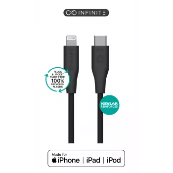 Kábel Lightning na USB-C eSTUFF ES602180-BULK — 1 m, čierny, MFi, RoHS