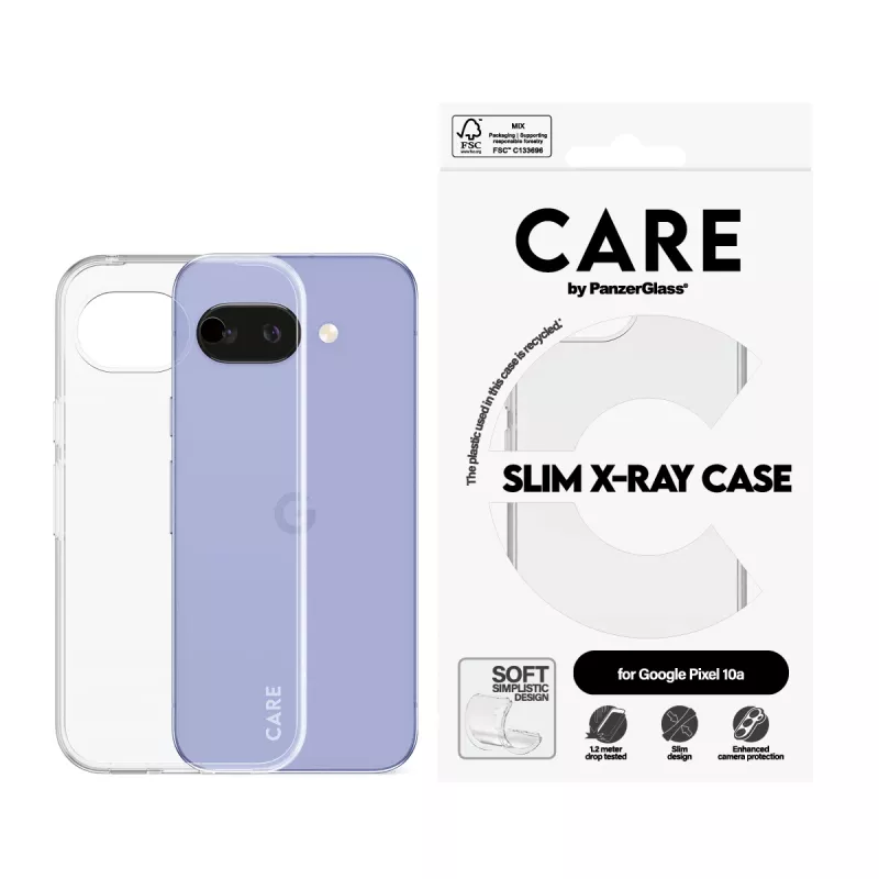 Puzdro na mobil PanzerGlass CARE X-Ray pre Google Pixel 10a 5G — priehľadný kryt