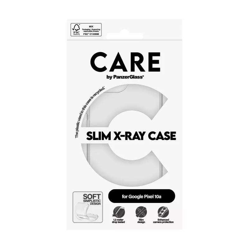Puzdro na mobil PanzerGlass CARE X-Ray pre Google Pixel 10a 5G — priehľadný kryt