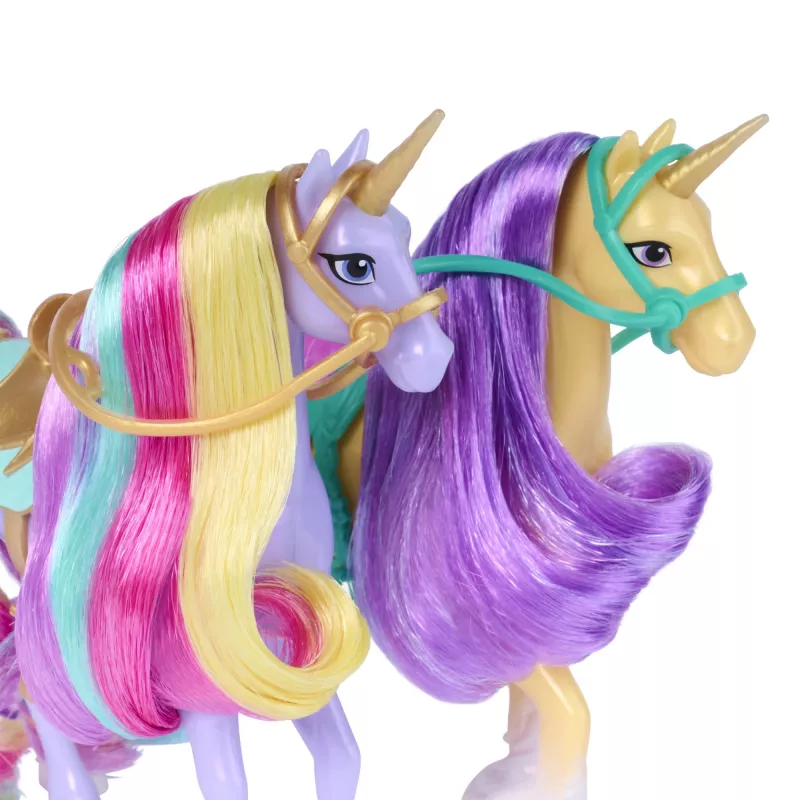 Unicorn Academy, Magic Unleashed Adventure Pack, nápad na veľkonočný darček, obsahuje bábiky Sophia, Ava, Ravenzella, jednorožce Wildstar, Leaf a ďalšie