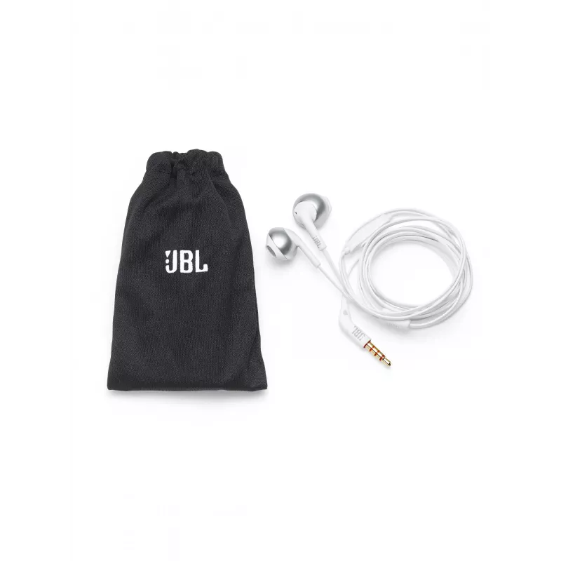 JBL Tune 205, káblový, 20 - 20000 Hz, hovory/hudba, 14,3 g, headset, chróm, biela