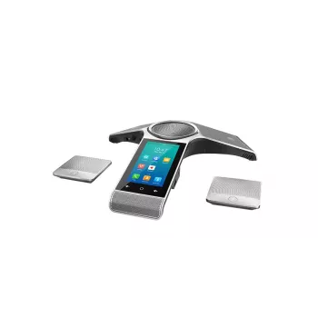 IP konferenčný telefón Yealink CP960 — strieborný, tlačidlové a dotykové ovládanie, Micro-USB B a USB-A, 338×338×74 mm