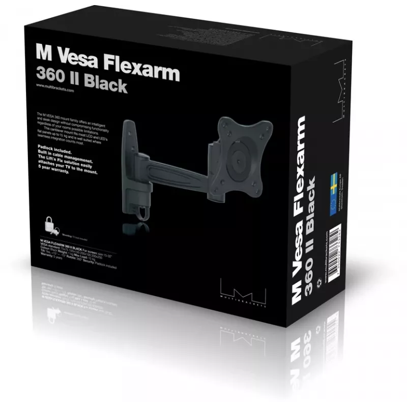 Multibrackets M VESA Flexarm 360 II držiak čierny 75 100 200