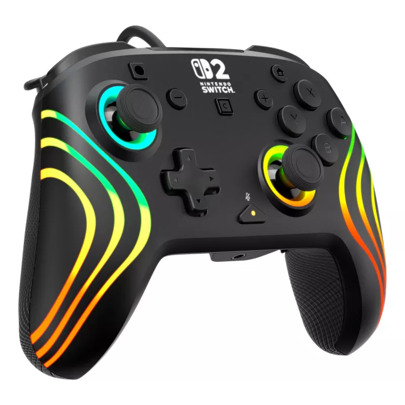 Gamepad Turtle Beach Afterglow Wave čierny káblový RGB gamepad pre Nintendo Switch / Switch 2, USB-C, 3 m kábel