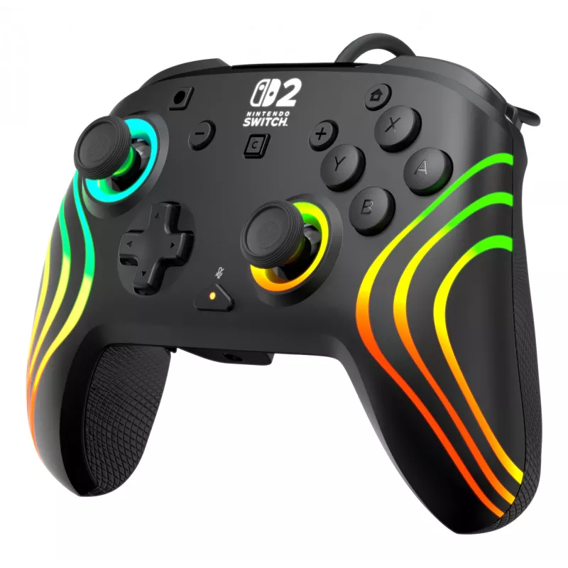 Gamepad Turtle Beach Afterglow Wave čierny káblový RGB gamepad pre Nintendo Switch / Switch 2, USB-C, 3 m kábel