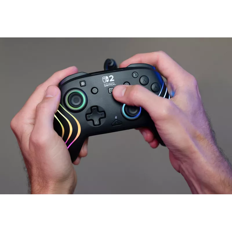 Gamepad Turtle Beach Afterglow Wave čierny káblový RGB gamepad pre Nintendo Switch / Switch 2, USB-C, 3 m kábel