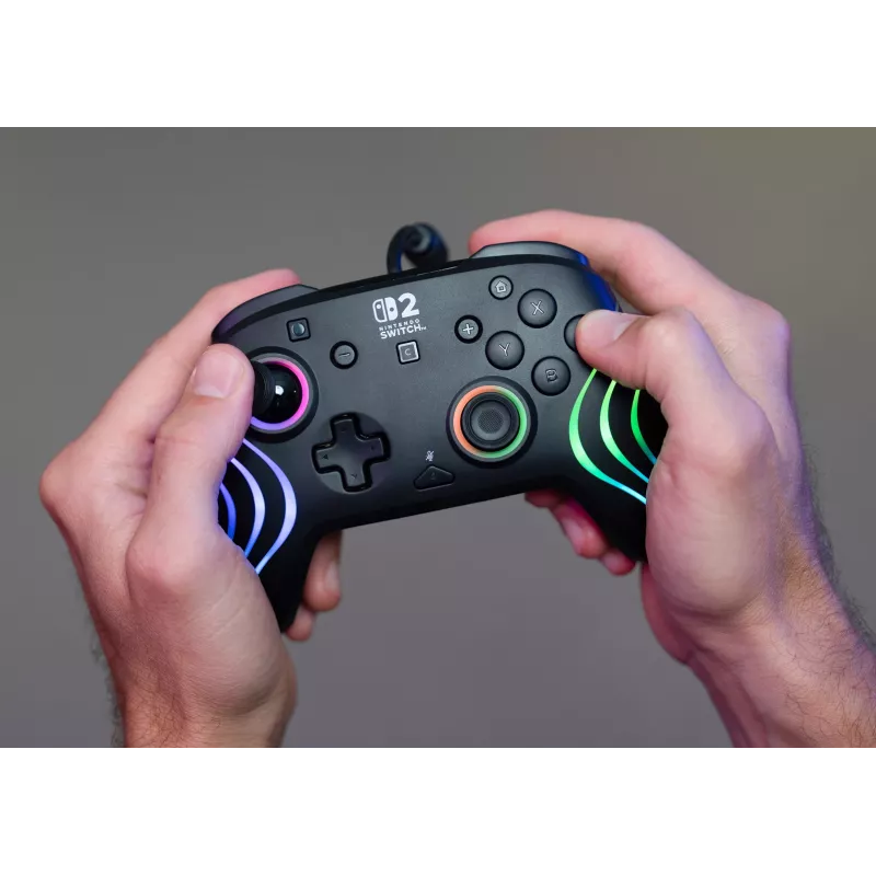 Gamepad Turtle Beach Afterglow Wave čierny káblový RGB gamepad pre Nintendo Switch / Switch 2, USB-C, 3 m kábel