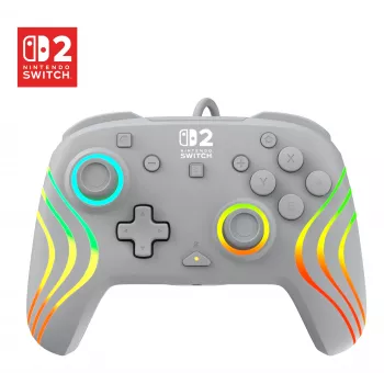 Káblový RGB herný ovládač Turtle Beach Afterglow Wave sivý – USB-C, 3 m kábel, pre Nintendo Switch / Switch 2 / Switch OLED