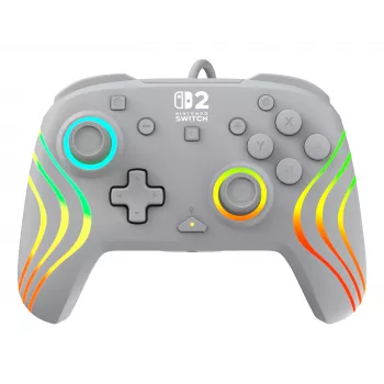 Káblový RGB herný ovládač Turtle Beach Afterglow Wave sivý – USB-C, 3 m kábel, pre Nintendo Switch / Switch 2 / Switch OLED
