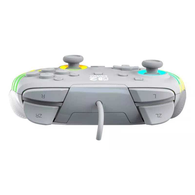 Káblový RGB herný ovládač Turtle Beach Afterglow Wave sivý – USB-C, 3 m kábel, pre Nintendo Switch / Switch 2 / Switch OLED